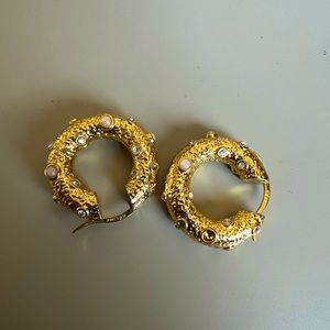 Celine Authentic Byzantine Gold Hoop Earrings